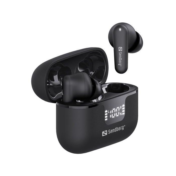 Sandberg Auriculares Inalámbricos ANC+ENC con Cancelación de Ruido Activa y Ambiental, Bluetooth, Estuche Pantalla LED Batería y Carga USB 6 Sandberg Auriculares Inalámbricos ANC+ENC con Cancelación de Ruido Activa y Ambiental, Bluetooth, Estuche Pantalla LED Batería y Carga USB 6