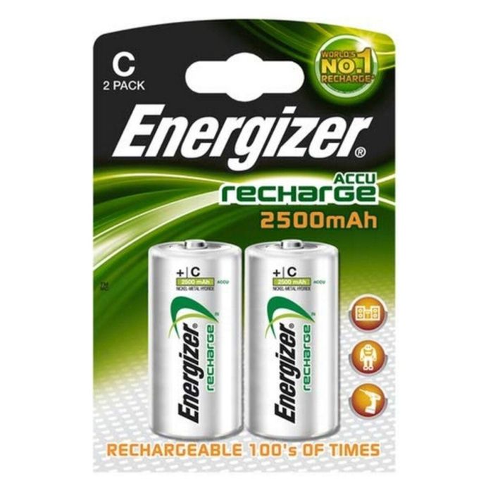 Energizer ENE300321800 Pila Recargable Power Plus 2500 mAh HR14 / C Blister 2 Unidades. Fabricada con 4% material reciclado. Larga duración. 6 Energizer ENE300321800 Pila Recargable Power Plus 2500 mAh HR14 / C Blister 2 Unidades. Fabricada con 4% material reciclado. Larga duración. 6