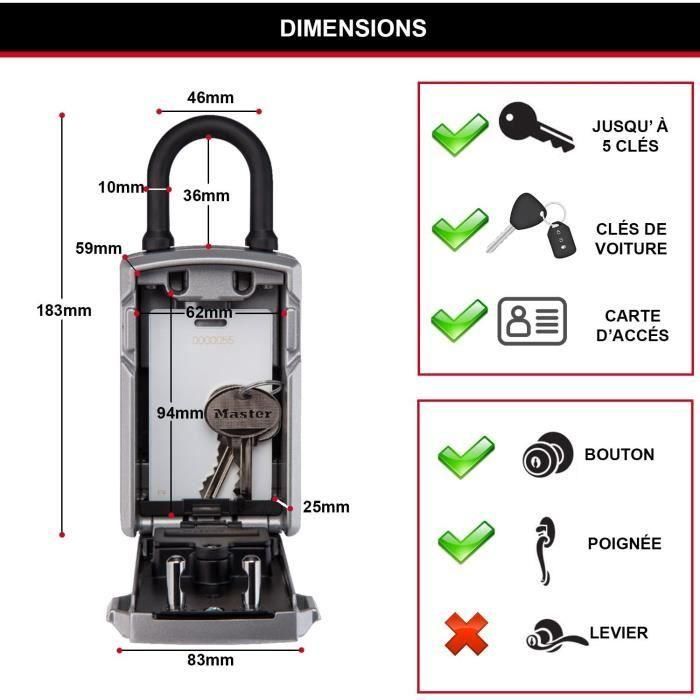 Caja de llaves conectada MASTER LOCK - Bluetooth o combinación - Con asa 5