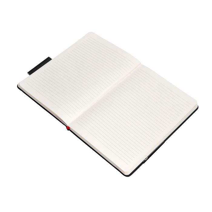 Cuaderno Con Gomilla Antartik Notes Tapa Dura A5 Hojas Rayas Negro Y Rojo 100 Hojas 80 gr Fsc 8