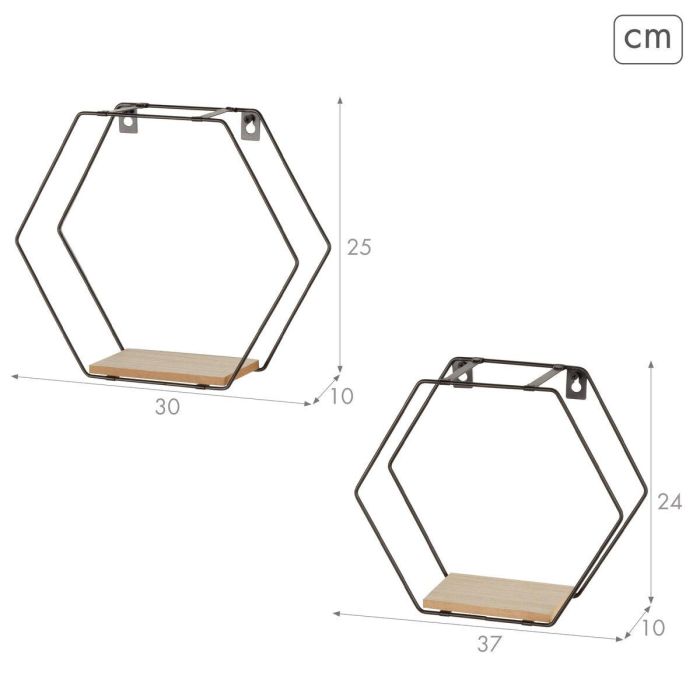 Estantería Max Home Hierro Madera MDF 30 X 27 X 10 CM (6 Unidades) 3 Estantería Max Home Hierro Madera MDF 30 X 27 X 10 CM (6 Unidades) 3