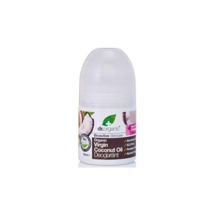 DR. ORGANIC Desodorante Roll-On Aceite Coco Orgánico 50ml, cuidado piel sensible