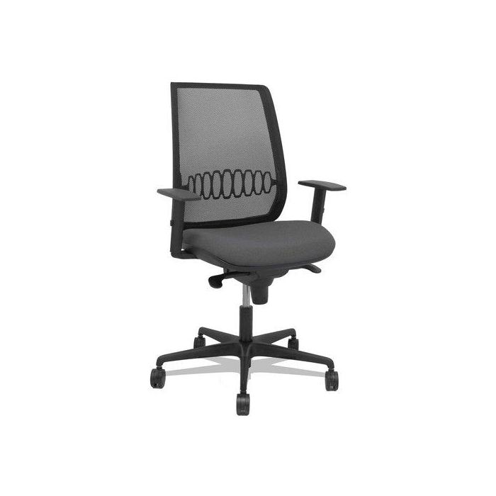 Silla Piqueras Y Crespo Alares Brazos Regulables Ergonomica Mecanismo Sincro Respaldo Malla Negra Asiento Tapizado Bali Gris Oscuro
