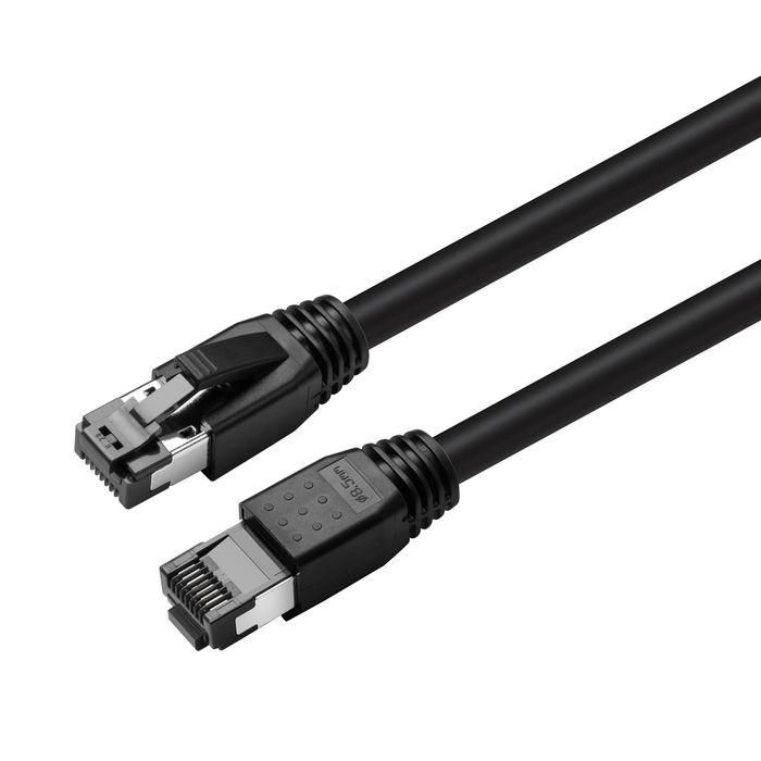 MicroConnect CAT8.1 S/FTP 0,25m Black LSZH Shielded Network Cable, AWG 24 MicroConnect CAT8.1 S/FTP 0,25m Black LSZH Shielded Network Cable, AWG 24