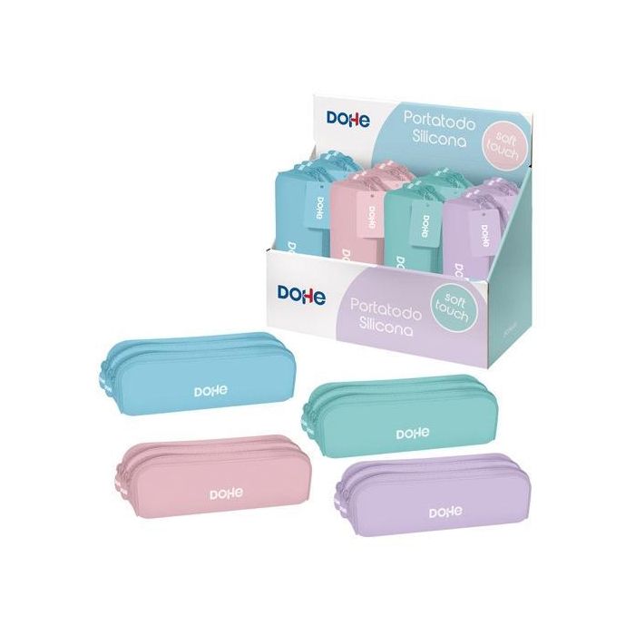 Dohe Portatodo Doble Serenity 200x60x70 mm Silicona Soft Touch C-Surtidos Pastel Expositor 8 Ud