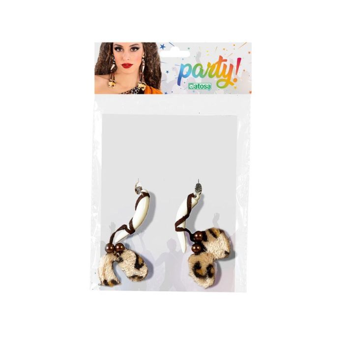 Pendientes Historia Cavernícola Mujer Adulto Tribales Colmillos Madera Estampado Animal 1 Pendientes Historia Cavernícola Mujer Adulto Tribales Colmillos Madera Estampado Animal 1