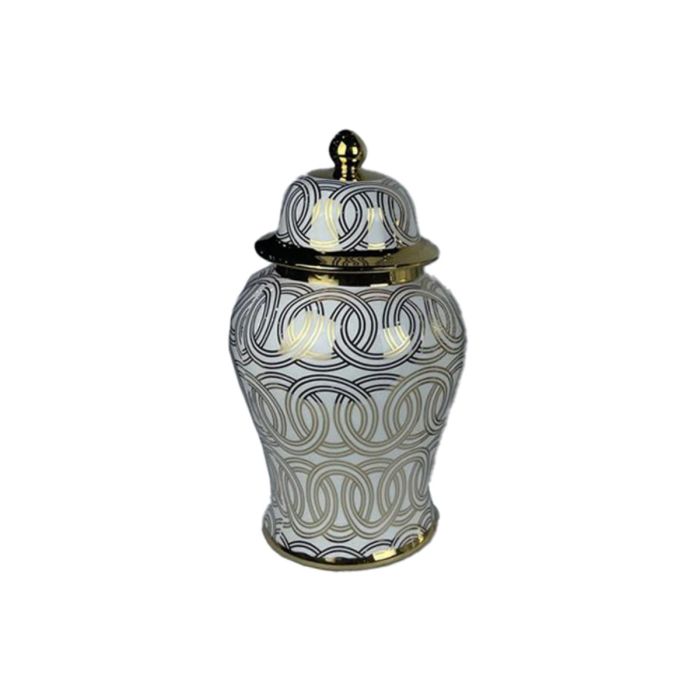 Tibor Oriental DKD Home Decor Blanco Dorado 22 x 42 x 22 cm