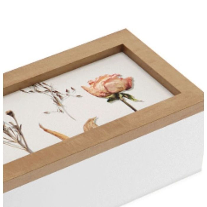 Caja Decorativa Versa Flores Madera MDF 9 x 6 x 24 cm 1