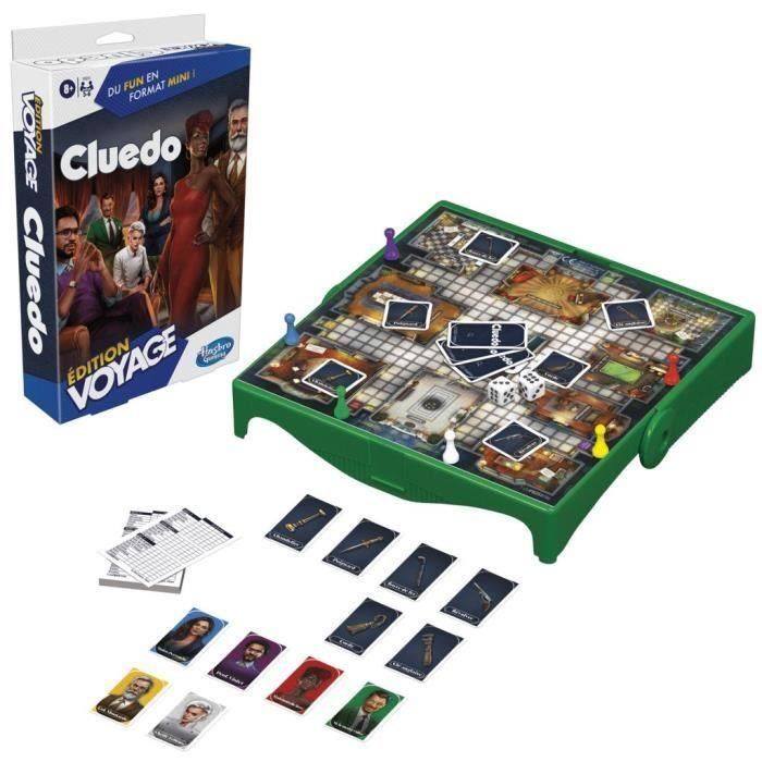 Cluedo Voyage, juego de mesa de viaje para 3 a 6 jugadores, juego de viaje, 8 años, Hasbro Gaming