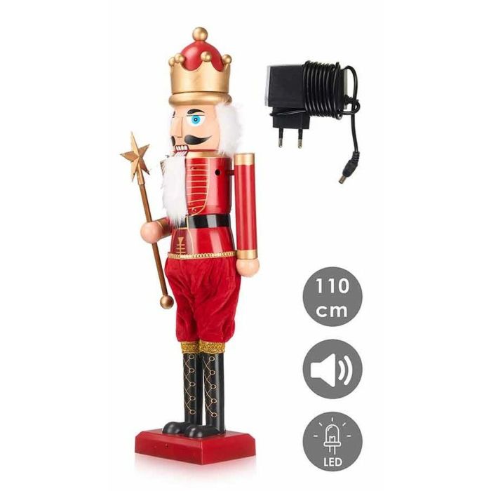 Figura Decorativa Cascanueces Rojo Música Movimiento Extensible Plástico 2