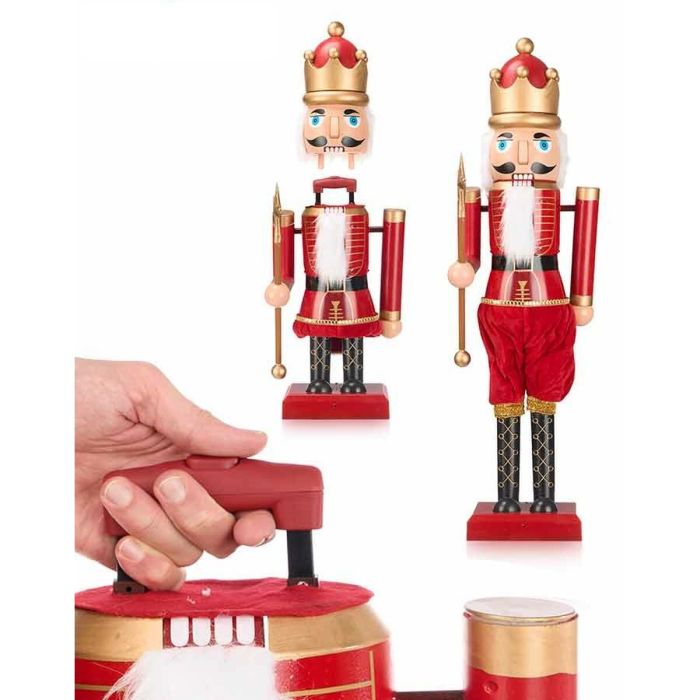 Figura Decorativa Cascanueces Rojo Música Movimiento Extensible Plástico 1