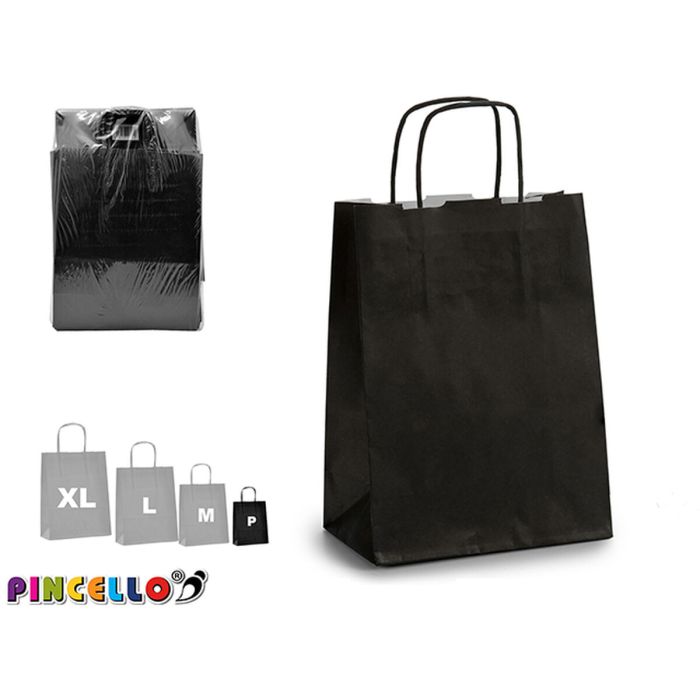 Bolsa de Papel Negro (18 x 8 x 31 cm) (25 Unidades) 1