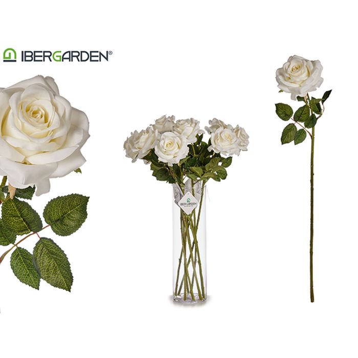 Flor Decorativa Blanco Papel Plástico (12 Unidades) 1