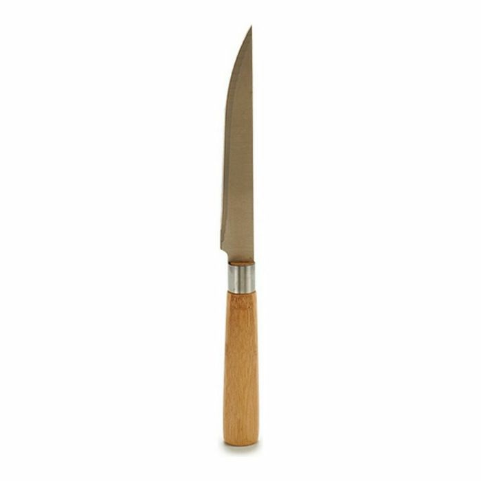 Cuchillo Plateado Marrón Acero Inoxidable Bambú (2 x 24 x 2 cm) (12 Unidades) 1