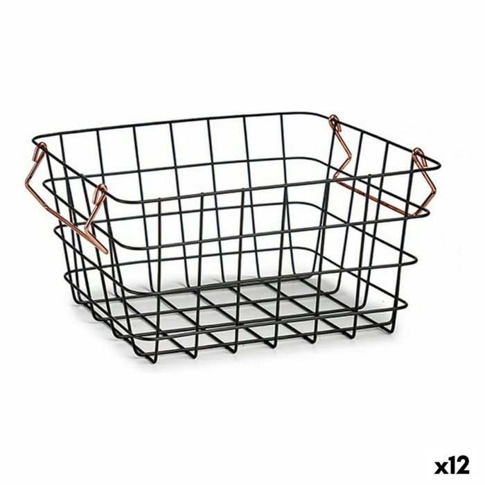 Cesta de Varilla Negro Cobre Acero 22,5 x 14 x 31,5 cm (12 Unidades) Cesta de Varilla Negro Cobre Acero 22,5 x 14 x 31,5 cm (12 Unidades)