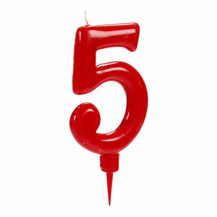 Vela Rojo Cumpleaños Número 5 (12 Unidades) 1