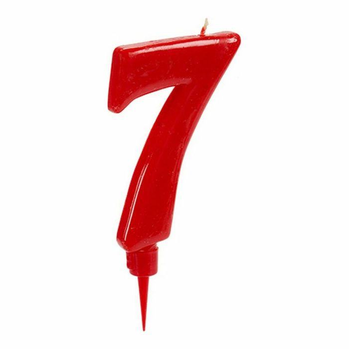 Vela Rojo Cumpleaños Número 7 (12 Unidades) 1