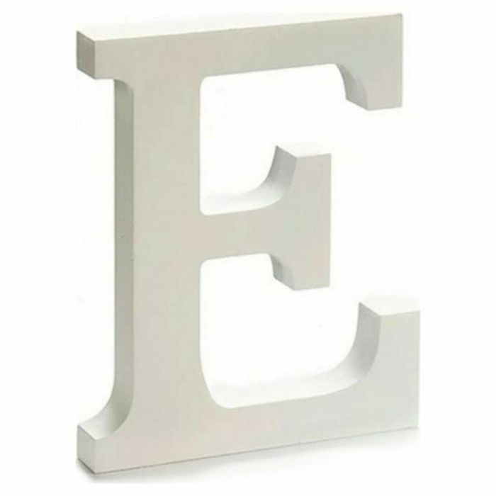 Letra E Madera Blanco (1,8 x 21 x 17 cm) (12 Unidades) 1
