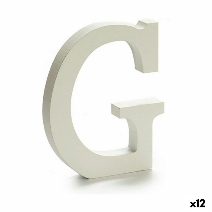 Letra G Madera Blanco (1,8 x 21 x 17 cm) (12 Unidades)