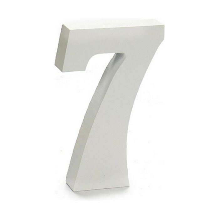 Número 7 Madera Blanco (2 x 16 x 14,5 cm) (24 Unidades) 1