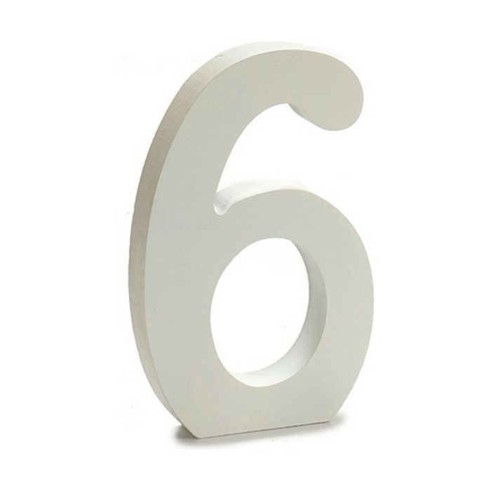 Número 6 Madera Blanco (1,8 x 21 x 17 cm) (12 Unidades) 1