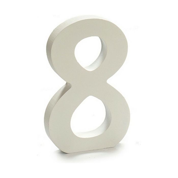 Número 8 Madera Blanco (1,8 x 21 x 17 cm) (12 Unidades) 1