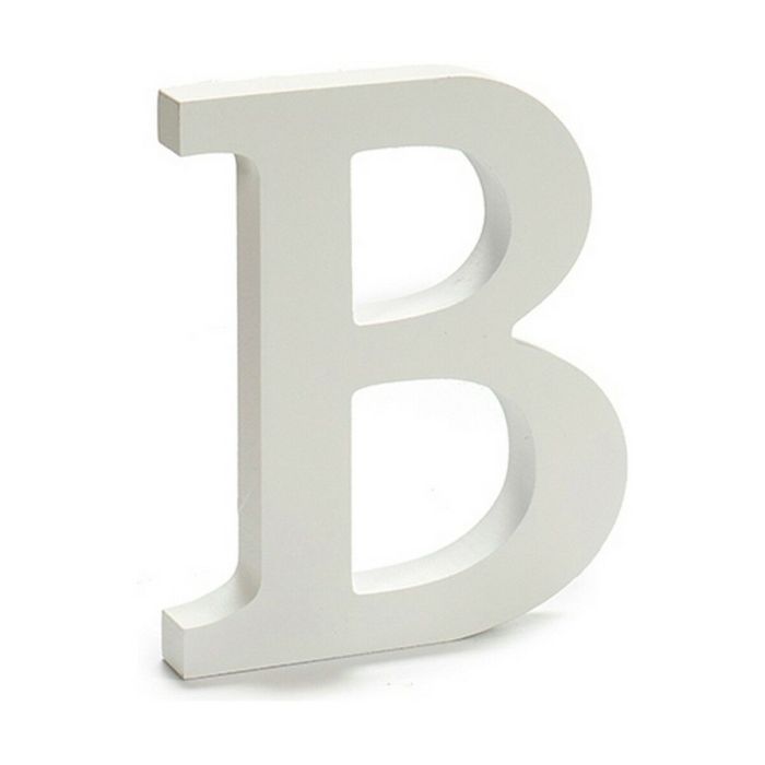 Letra B Madera Blanco (1,8 x 21 x 17 cm) (12 Unidades) 1