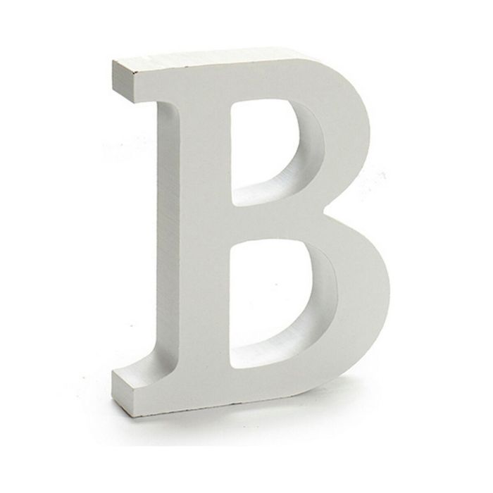 Letra B Madera Blanco (2 x 16 x 14,5 cm) (24 Unidades) 1