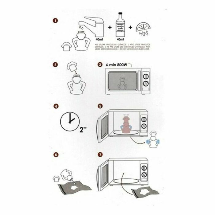 Limpiador de Microondas Cocinero Blanco Polipropileno (24 Unidades) 1