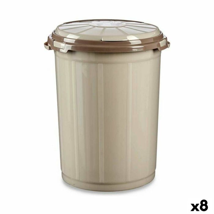 Cubo para la Basura Beige Pl stico 50 L 46 x 51 x 48 cm 8 Unidades