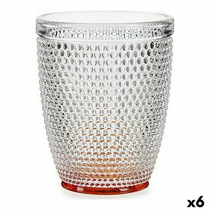 Vaso Puntos Ambar Transparente Vidrio (300 ml) (6 Unidades)