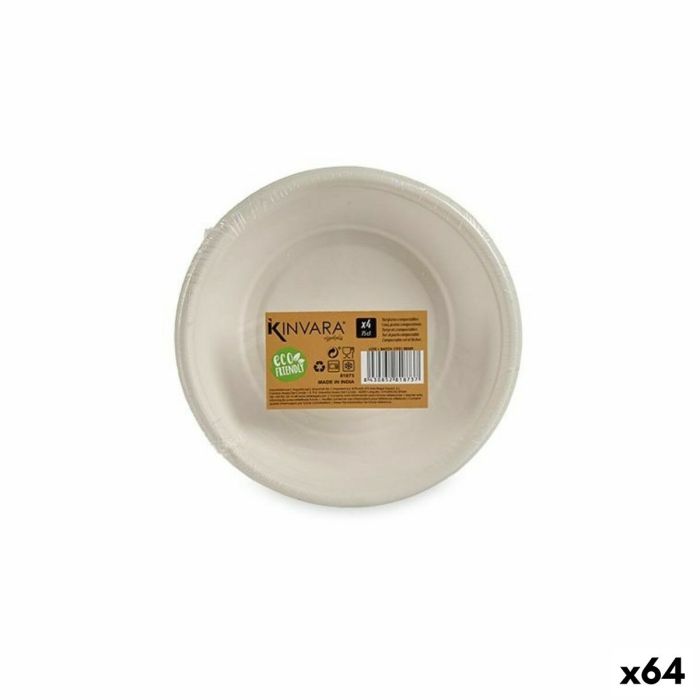 Set de Platos Compostable Blanco 64 Unidades Set de Platos Compostable Blanco 64 Unidades