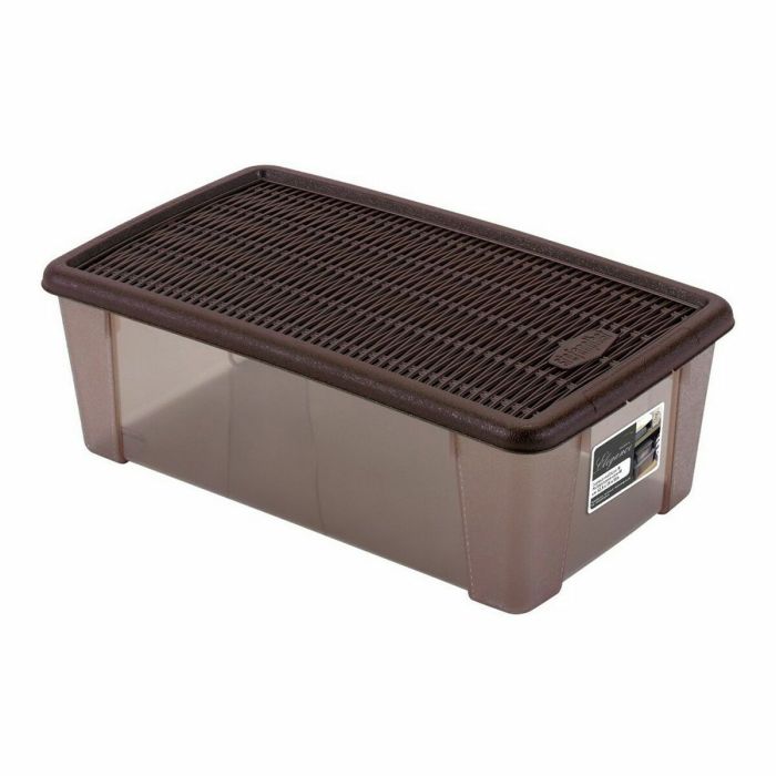 Caja con Tapa Plástico Chocolate 5 L (19,5 x 11,5 x 33 cm) (12 Unidades) 1
