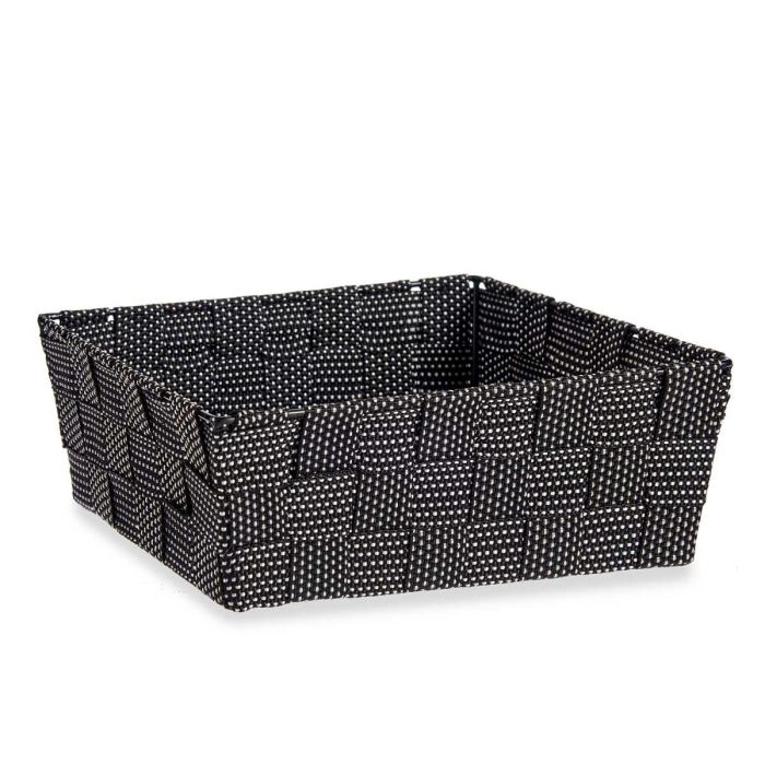 Cesta Trenzada Negro Tela 2,4 L (20 x 8 x 24 cm) (24 Unidades) 1