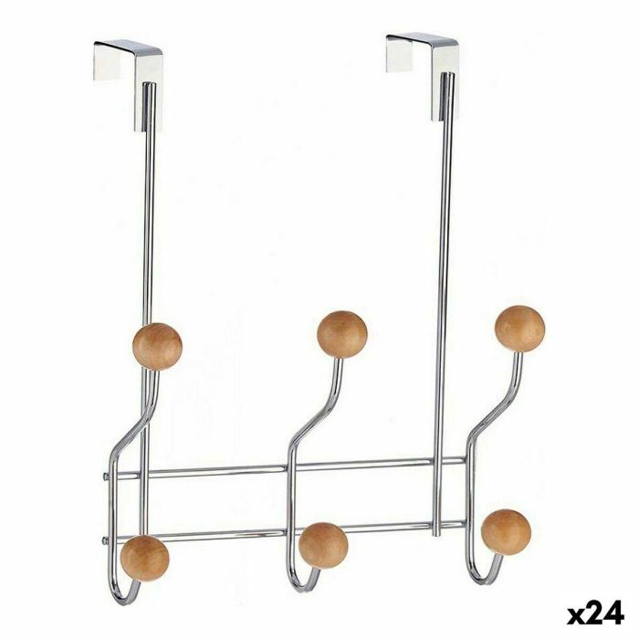 Perchero para Puertas Metal Madera Marrón (21 x 28,5 x 8 cm) (24 Unidades) Perchero para Puertas Metal Madera Marrón (21 x 28,5 x 8 cm) (24 Unidades)