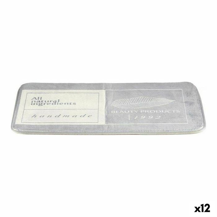 Alfombra de baño Beauty Products Gris Blanco (40 x 1,5 x 60 cm) (12 Unidades)