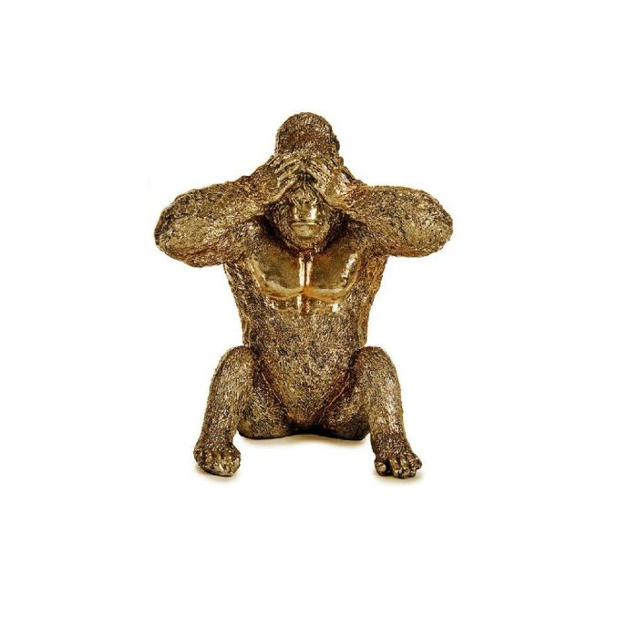 Figura Decorativa Gorila Dorado Resina (9 x 18 x 17 cm) 2