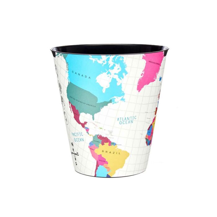 Papelera Multicolor Mapamundi Plástico (10 L) (24 Unidades) 2 Papelera Multicolor Mapamundi Plástico (10 L) (24 Unidades) 2