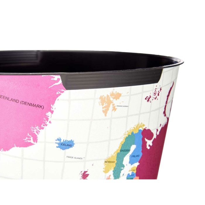 Papelera Multicolor Mapamundi Plástico (10 L) (24 Unidades) 1 Papelera Multicolor Mapamundi Plástico (10 L) (24 Unidades) 1