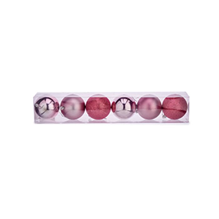 Set de Bolas de Navidad Rosa Plástico Ø 8 cm (24 Unidades) 3