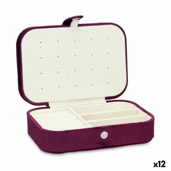Caja-Joyero Terciopelo Burdeos (16,2 x 6 x 11,5 cm) (12 Unidades)