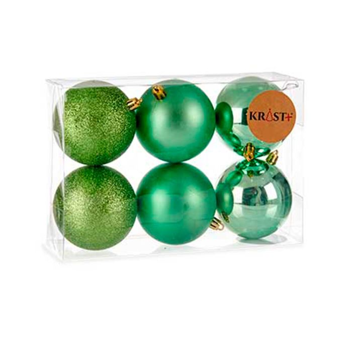 Set de Bolas de Navidad Verde Plástico Ø 8 cm (24 Unidades) 2