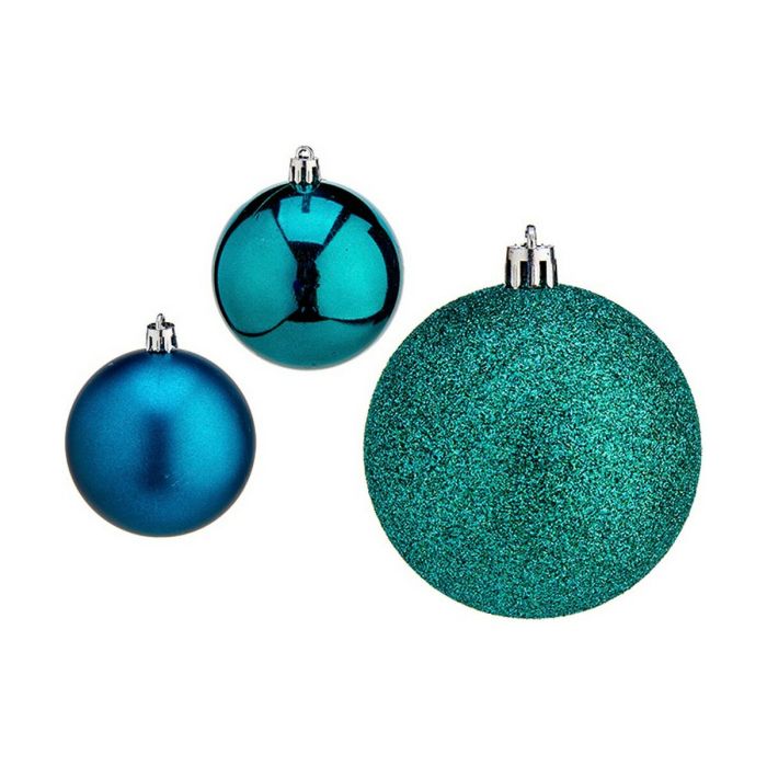 Set de Bolas de Navidad Azul Plástico Ø 7 cm (12 Unidades) 1