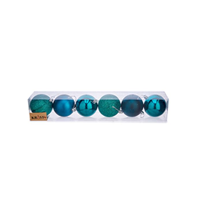 Set de Bolas de Navidad Azul Plástico Ø 7 cm (12 Unidades) 2