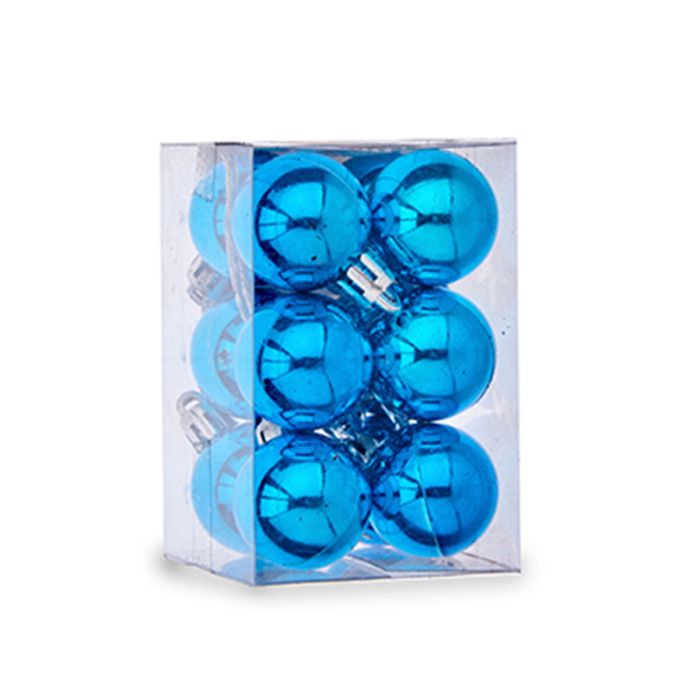 Set de Bolas de Navidad Ø 3 cm Azul Plástico 12 x 6 x 6 cm (12 Unidades) 2