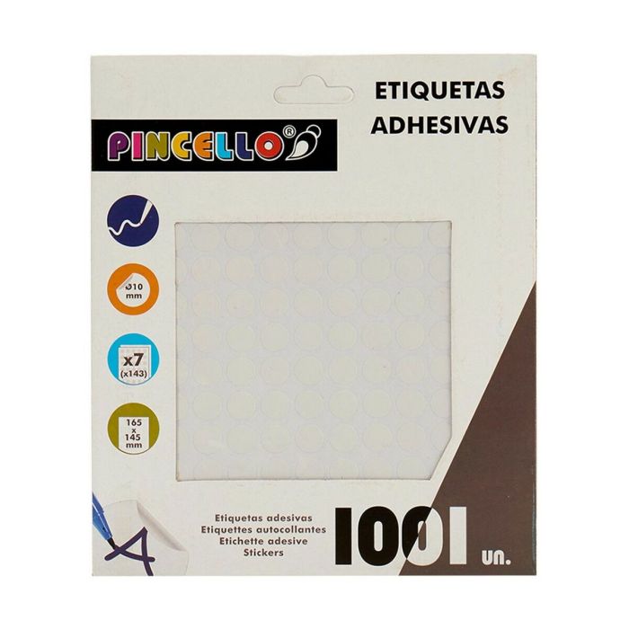 Etiquetas adhesivas Ø 10 mm Blanco (12 Unidades) 2
