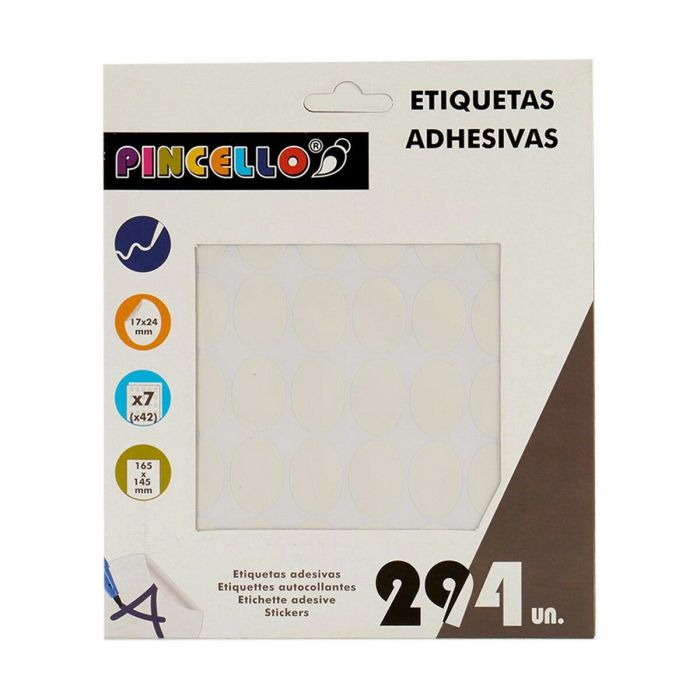 Etiquetas adhesivas Blanco 17 x 24 mm Ovalado (12 Unidades) 2
