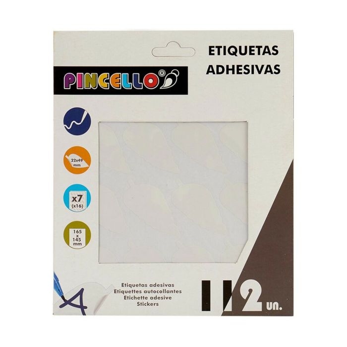 Etiquetas adhesivas Blanco 22 x 49 mm Hojas (12 Unidades) 2