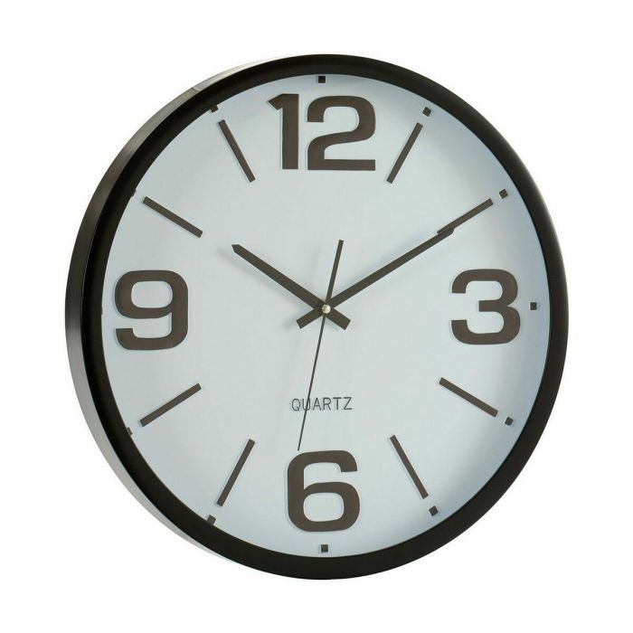 Reloj de Pared Blanco Negro Cristal Plástico 40 x 5 x 40 cm (6 Unidades) 2
