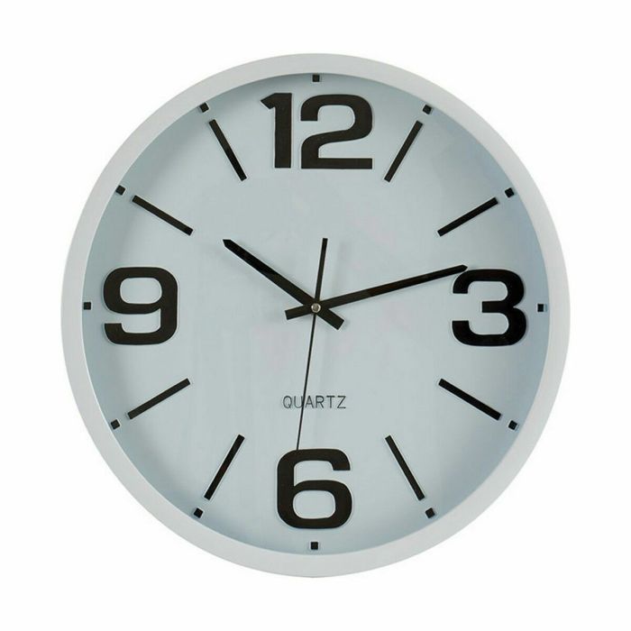 Reloj de Pared Blanco Negro Cristal Plástico 40 x 5 x 40 cm (6 Unidades) 1